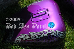 purple bike tribal design airbush paint job