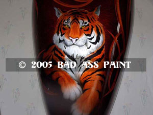 custom airbrush paint motorcycle design tiger