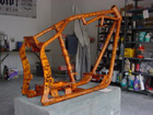 motorcycle design orange skulls frame